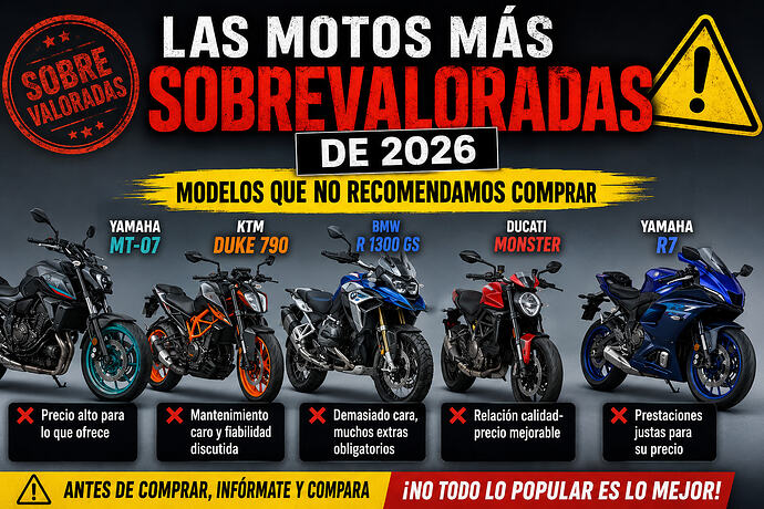 motos mas sobrevaloradas de 2026