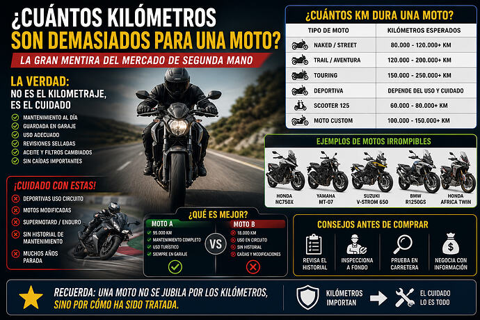 cuantos km son muchos para una moto